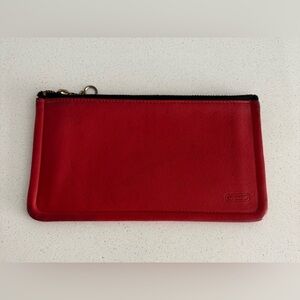 Vintage Coach Skinny Case Red leather 7170 Striped interior 90s